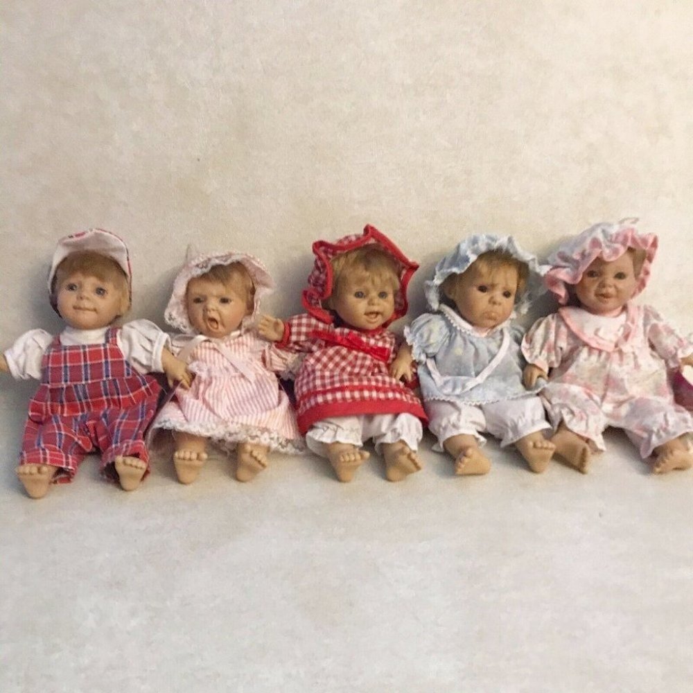 Collectors Vintage Set of 5 RARE Lovable Expressions By Berenguer Baby doll